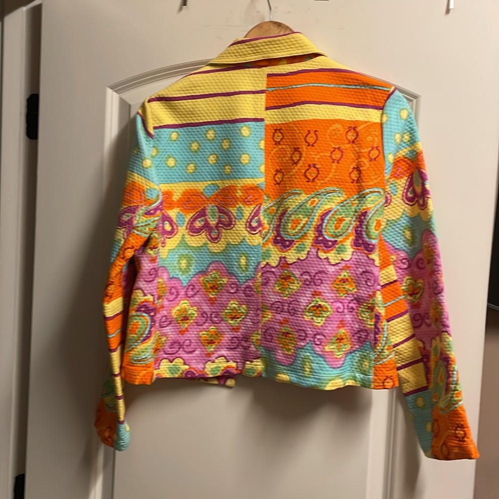 💓 Beautiful Boutique Look CANVASBACK JACKET ITS NEW NEVER WORN MULTICOLORED SZ 8 - Picture 3 of 11